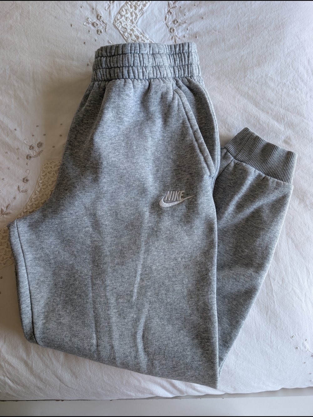 Nike Kids Gray Sweatpants with White Logo